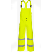 FR ARC Rated PU Rainwear Bib Pants in hi-vis yellow